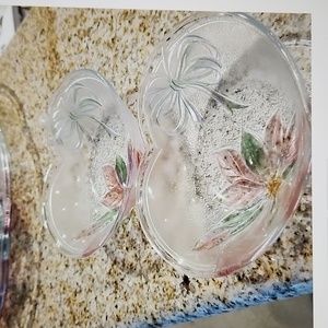 Vintage Savoir Vivre crystal holiday candy dish